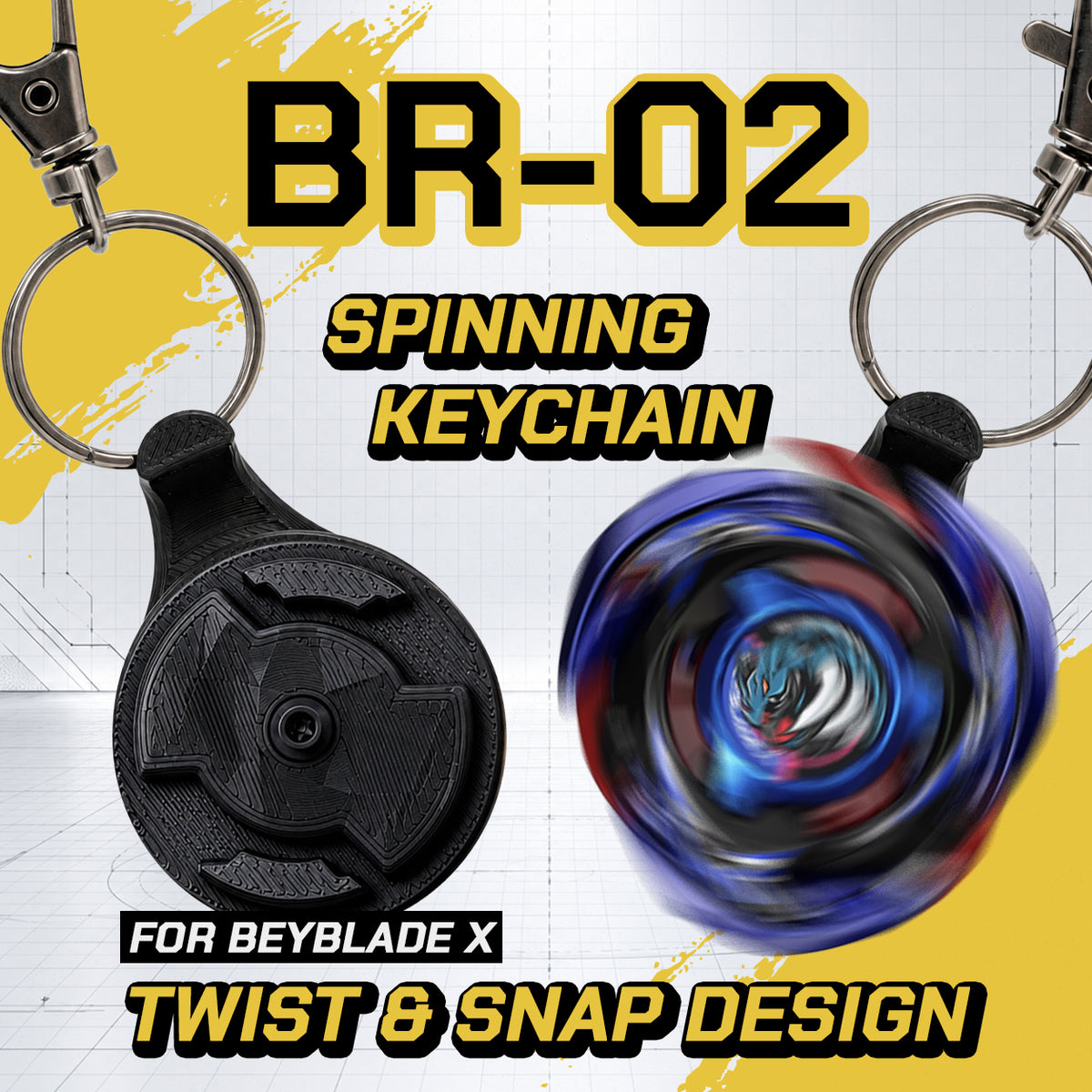 BEYDONUT™ BR-02 Spinning Keychain Display for Beyblade X